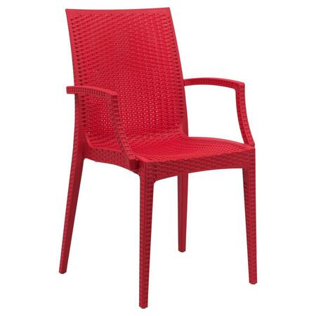KD AMERICANA 35 x 16 in. Weave Mace Indoor & Outdoor Chair with Arms, Red KD3026965